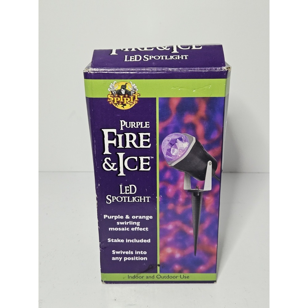 Spirit Halloween Purple Fire & Ice LED Spotlight Swirling Projector Light New